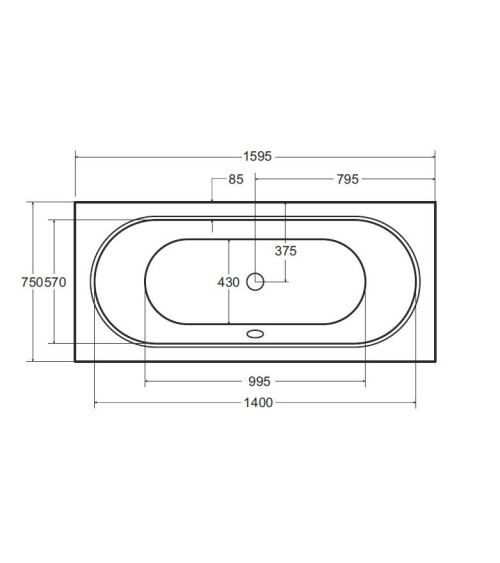 Baignoire VITAL slim 150/160/170/180 cm