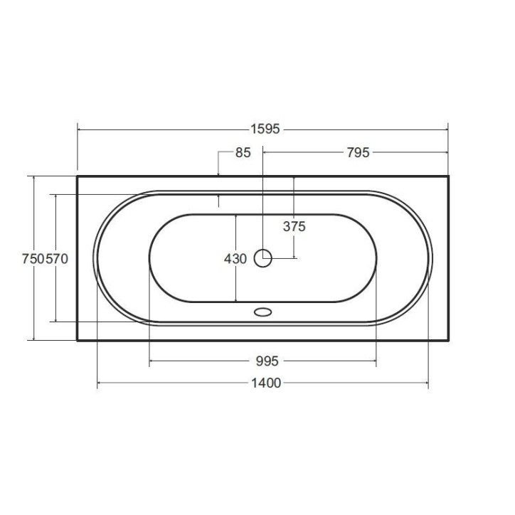 Baignoire VITAL slim 150/160/170/180 cm