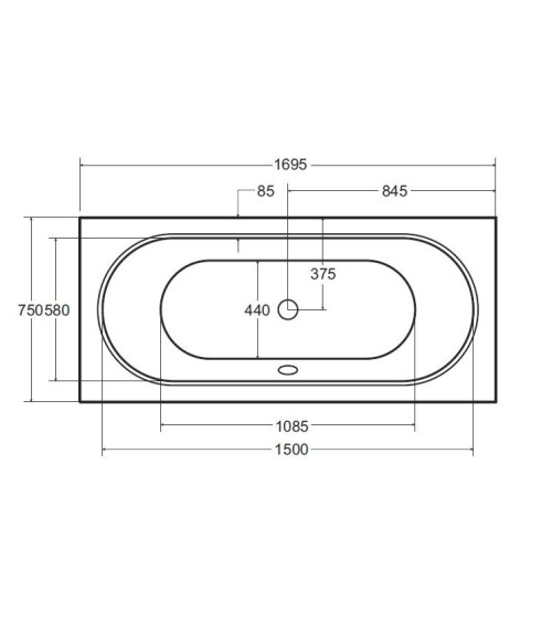 Baignoire VITAL slim 150/160/170/180 cm
