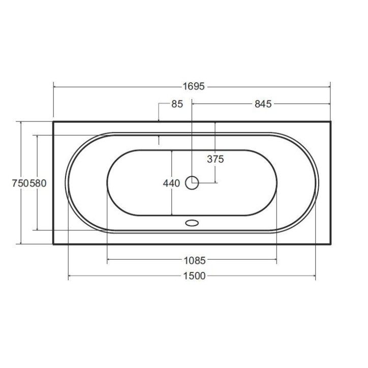 Baignoire VITAL slim 150/160/170/180 cm