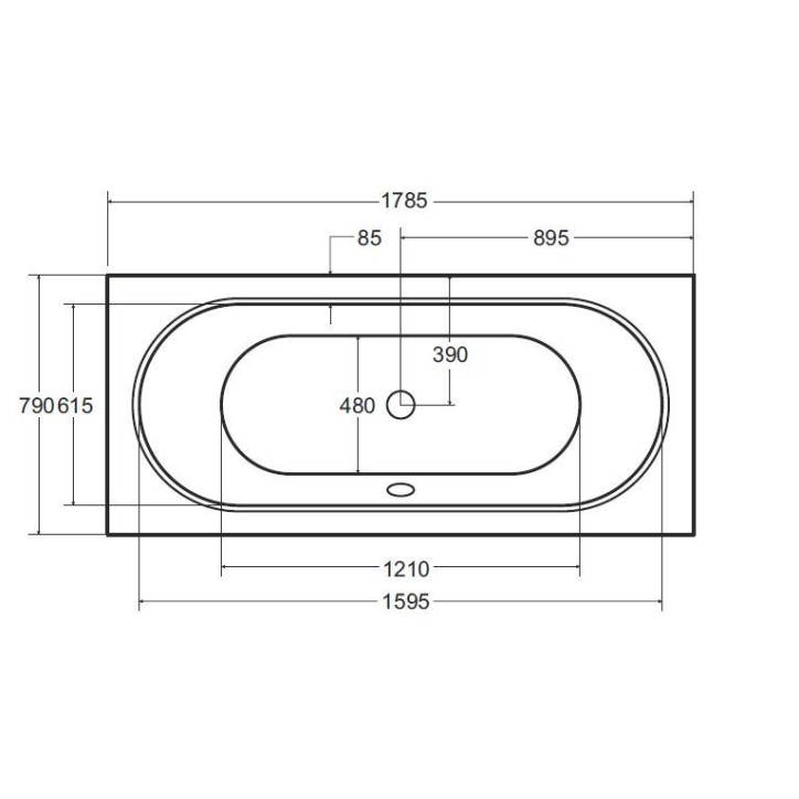 Baignoire VITAL slim 150/160/170/180 cm
