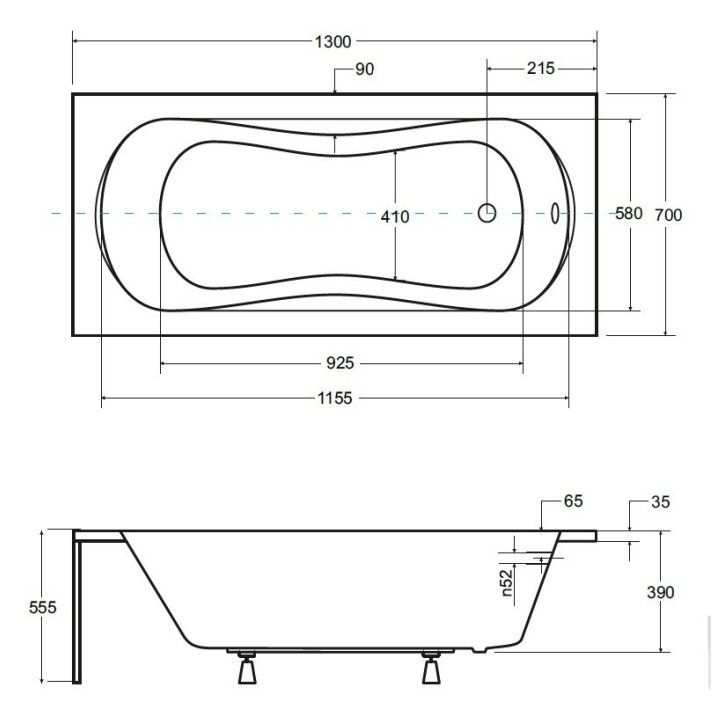 Baignoire VANESSA sans tablier 130/140/150/160/170 X 70 cm Baignoire VANESSA sans tablier 130/140/150/160/170 X 70 cm