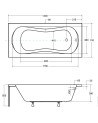 Baignoire VANESSA sans tablier 130/140/150/160/170 X 70 cm