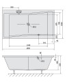 Baignoire QUEST 180X100X49 CM