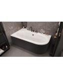 Baignoire HILIO GAUCHE avec tablier noir 150/160/170/180