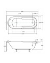 Baignoire BONA 150x70 cm avec tablier réversible noir