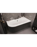 Baignoire HILIO DROITE avec tablier noir 150/160/170/180