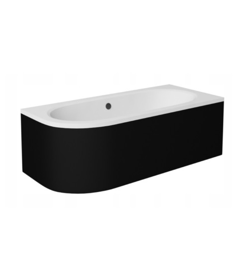 Baignoire HILIO DROITE avec tablier noir 150/160/170/180