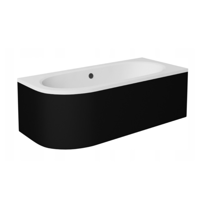 Baignoire HILIO DROITE avec tablier noir 150/160/170/180