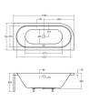 Baignoire HILIO DROITE avec tablier noir 150/160/170/180