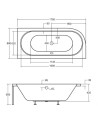 Baignoire HILIO DROITE avec tablier noir 150/160/170/180