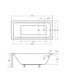 Baignoire MIRANO II avec tablier noir 140/150/160/170 x 70