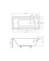 Baignoire MIRANO II avec tablier noir 140/150/160/170 x 70