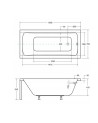 Baignoire MIRANO II avec tablier noir 140/150/160/170 x 70