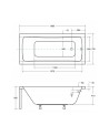 Baignoire MIRANO II avec tablier noir 140/150/160/170 x 70