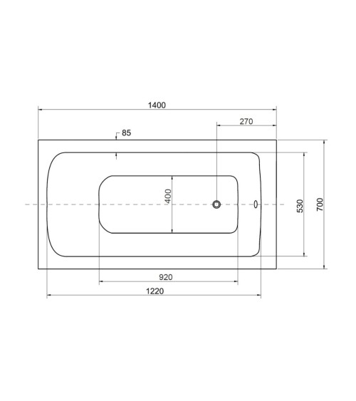 Baignoire VENETO avec tablier noir 140/150 x 70 et 160/170 x 75