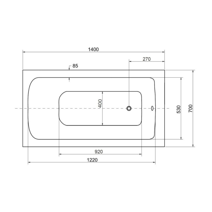Baignoire VENETO avec tablier noir 140/150 x 70 et 160/170 x 75