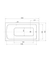 Baignoire VENETO avec tablier noir 140/150 x 70 et 160/170 x 75