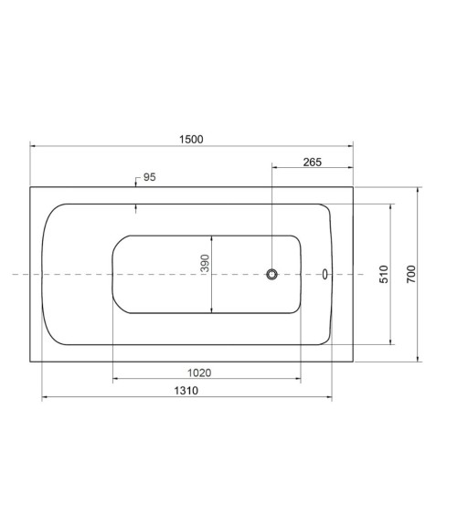 Baignoire VENETO avec tablier noir 140/150 x 70 et 160/170 x 75
