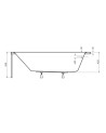 Baignoire VENETO avec tablier noir 140/150 x 70 et 160/170 x 75