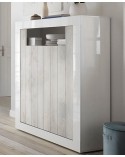 Buffet haut SAMANTHA 2 portes 110x144 cm blanc