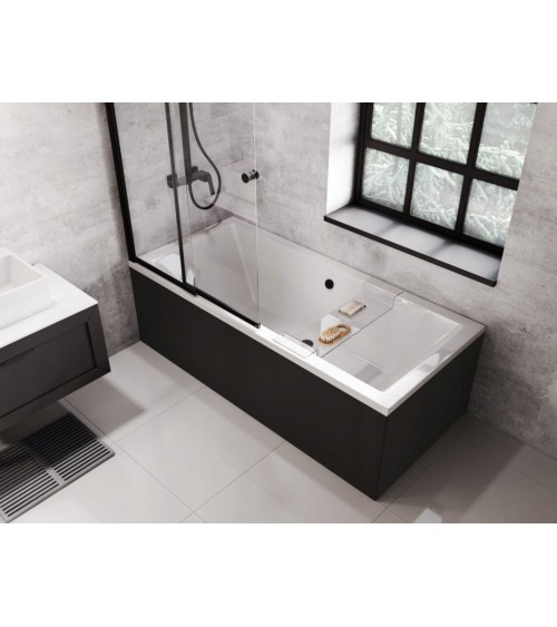 Baignoire QUADRO 170/175/180/190 cm avec tablier noir