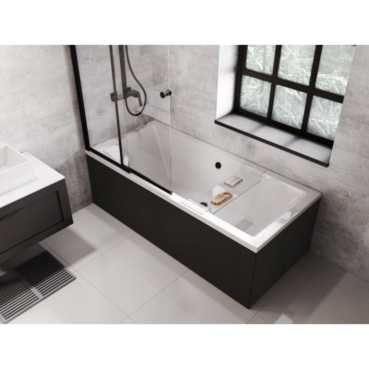 Baignoire QUADRO 170/175/180/190 cm avec tablier noir