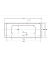 Baignoire QUADRO 170/175/180/190 cm avec tablier noir
