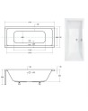 Baignoire QUADRO 170/175/180/190 cm avec tablier noir