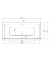 Baignoire QUADRO 170/175/180/190 cm avec tablier noir