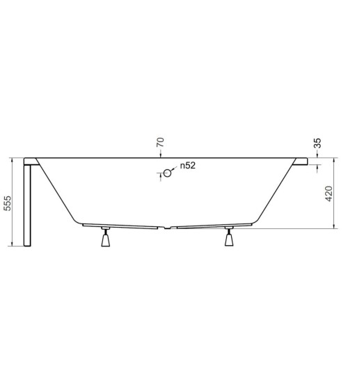 Baignoire QUADRO 170/175/180/190 cm avec tablier noir