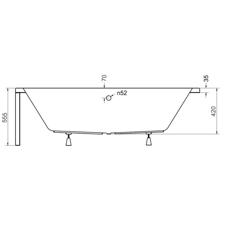 Baignoire QUADRO 170/175/180/190 cm avec tablier noir