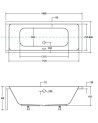 Baignoire QUADRO 170/175/180/190 cm avec tablier noir