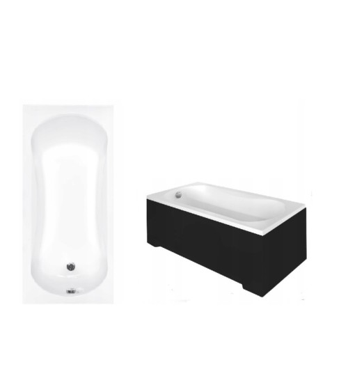 Baignoire VANESSA 130/140/150/160/170 X 70 cm avec tablier noir