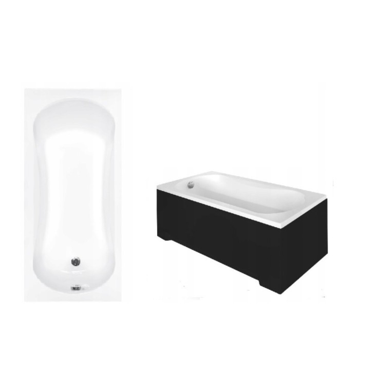 Baignoire VANESSA 130/140/150/160/170 X 70 cm avec tablier noir