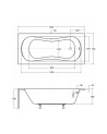 Baignoire VANESSA 130/140/150/160/170 X 70 cm avec tablier noir