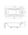 Baignoire VANESSA 130/140/150/160/170 X 70 cm avec tablier noir