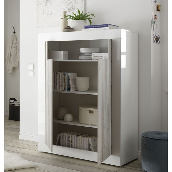 Buffet haut SAMANTHA 2 portes 110x144 cm béton