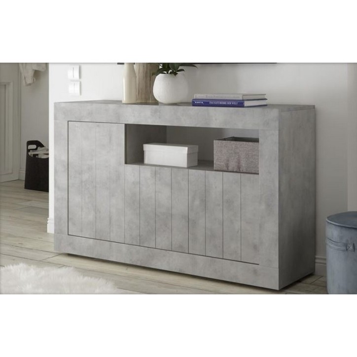 Buffet SAMANTHA 3 portes et une niche 138x86 cm béton
