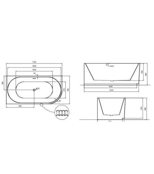 Baignoire Giuliana - 170x78cm