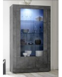 Vitrine SAMANTHA 2 portes anthracite 110x191 cm