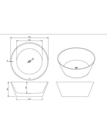 Baignoire ronde valto 150cm
