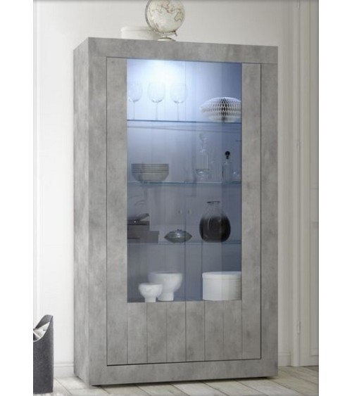 Vitrine SAMANTHA 2 portes béton 110x191 cm