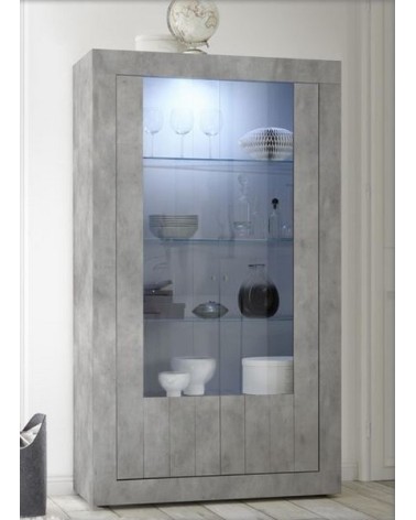 Vitrine SAMANTHA 2 portes béton 110x191 cm