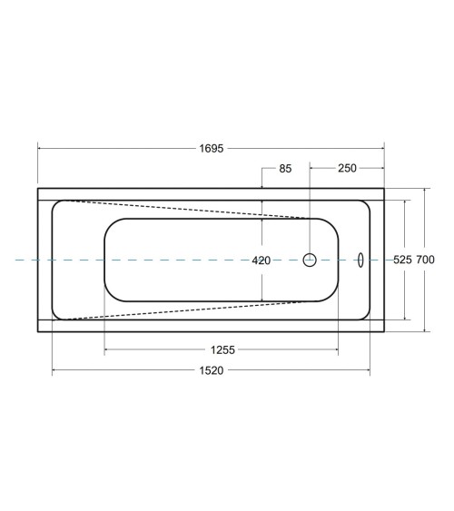 Baignoire Modern rainurée 170x55cm