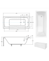 Baignoire MIRANO II avec tablier rainuré 140/150/160/170 x 70