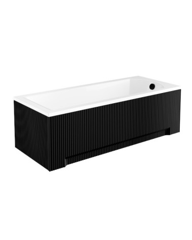 Baignoire MIRANO II rainurée avec tablier noir 140/150/160/170 x 70