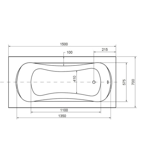 Baignoire VANESSA rainurée 130/140/150/160/170 X 70 cm