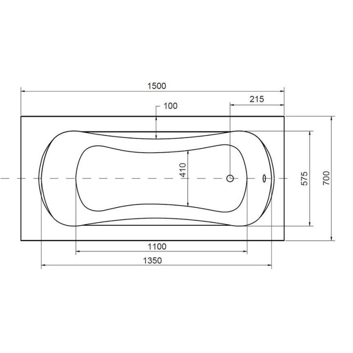 Baignoire VANESSA rainurée 130/140/150/160/170 X 70 cm