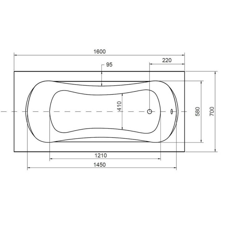 Baignoire VANESSA rainurée 130/140/150/160/170 X 70 cm